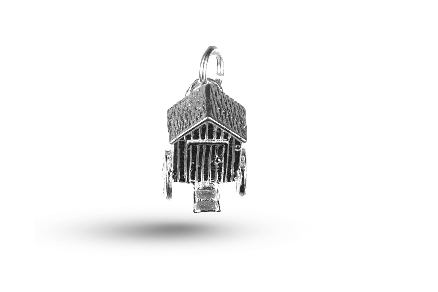 Luxury white gold bathing hut charm.