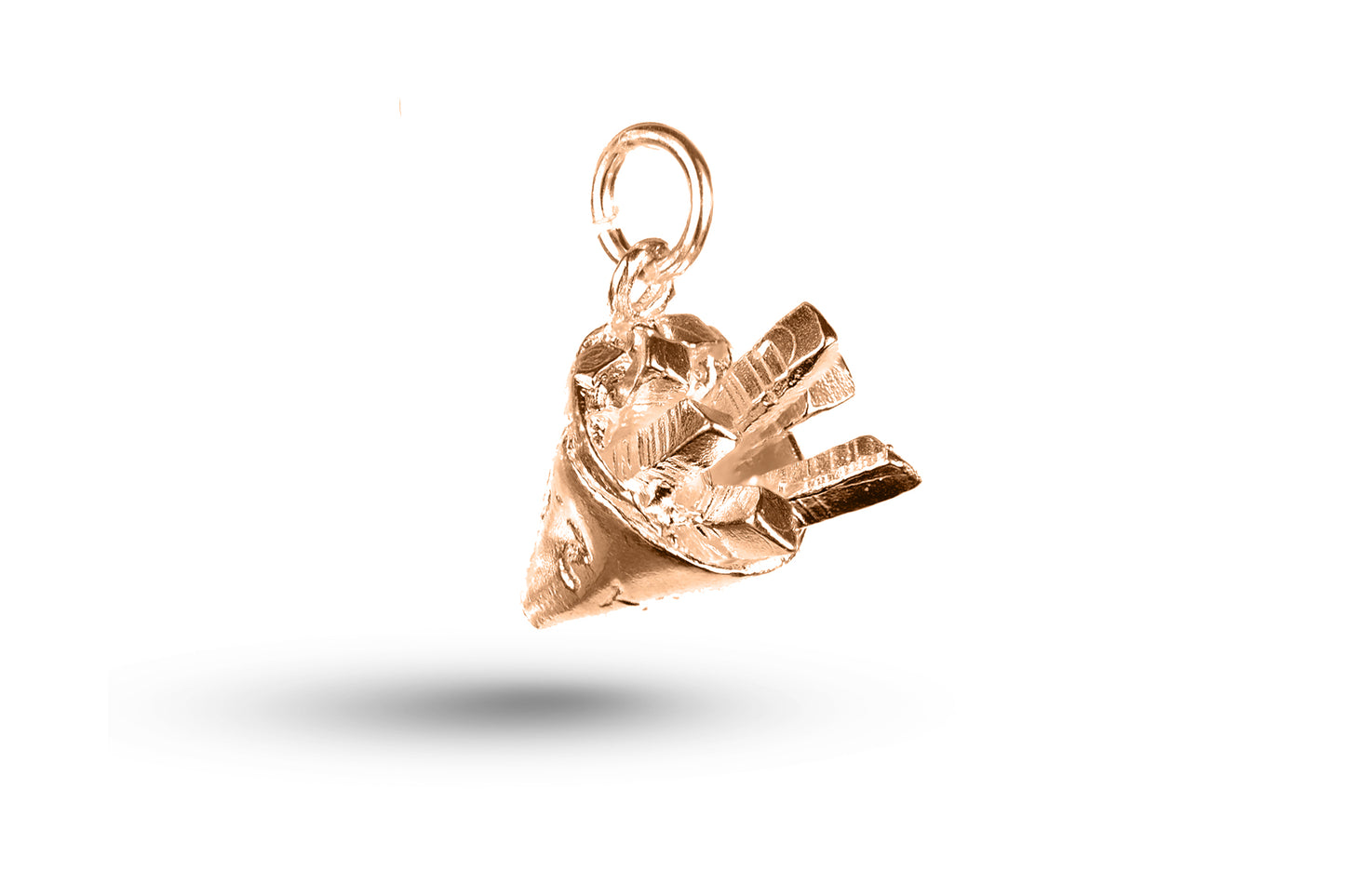 Rose gold Cone of Chips charm.