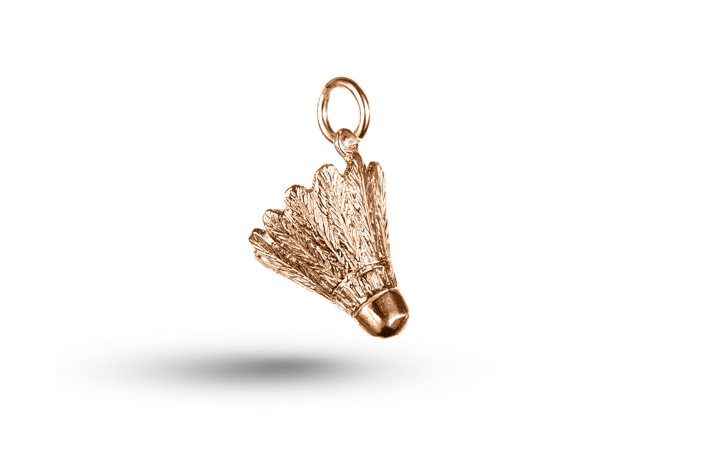 Rose gold Shuttlecock charm.