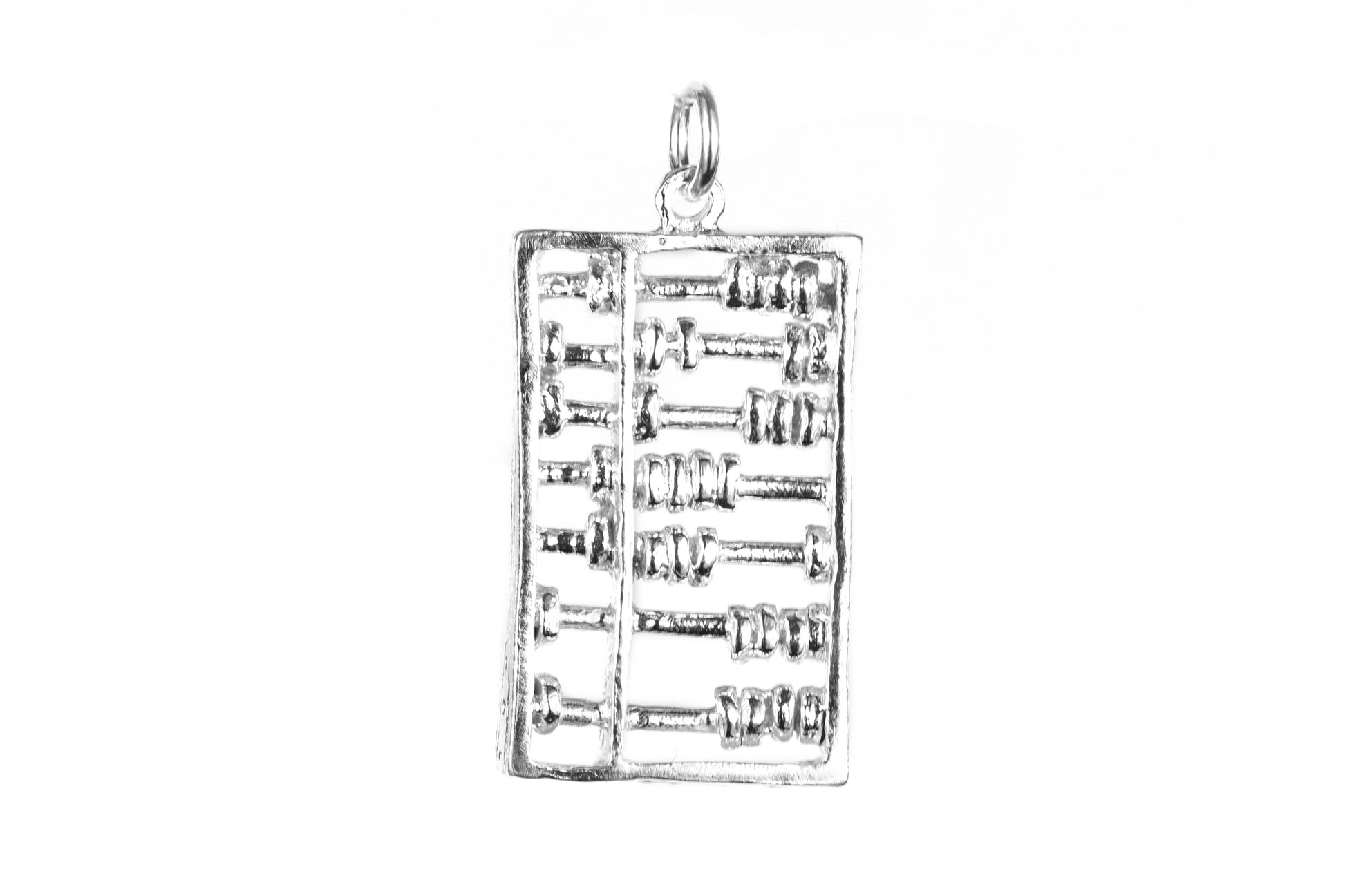 Luxury white gold abacus charm.