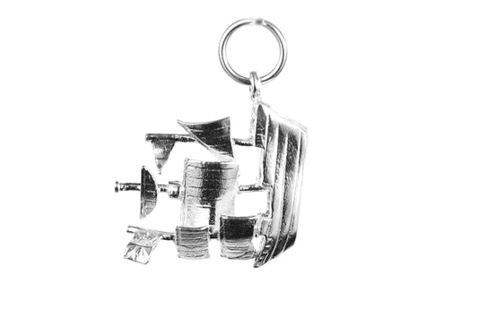 White gold Galleon charm.