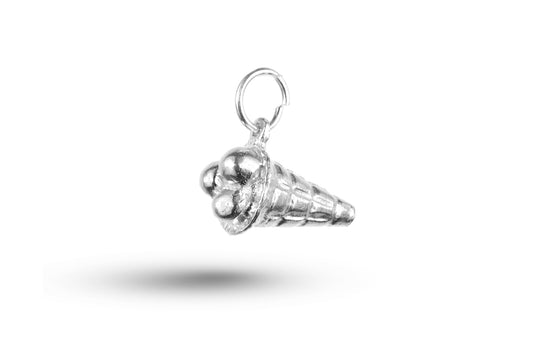 White gold Ice Cream Cone charm.