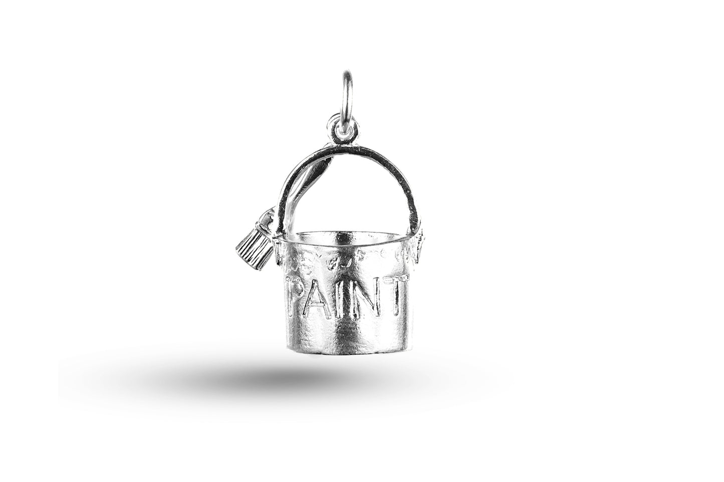 White gold Paint Pot and Brush charm.