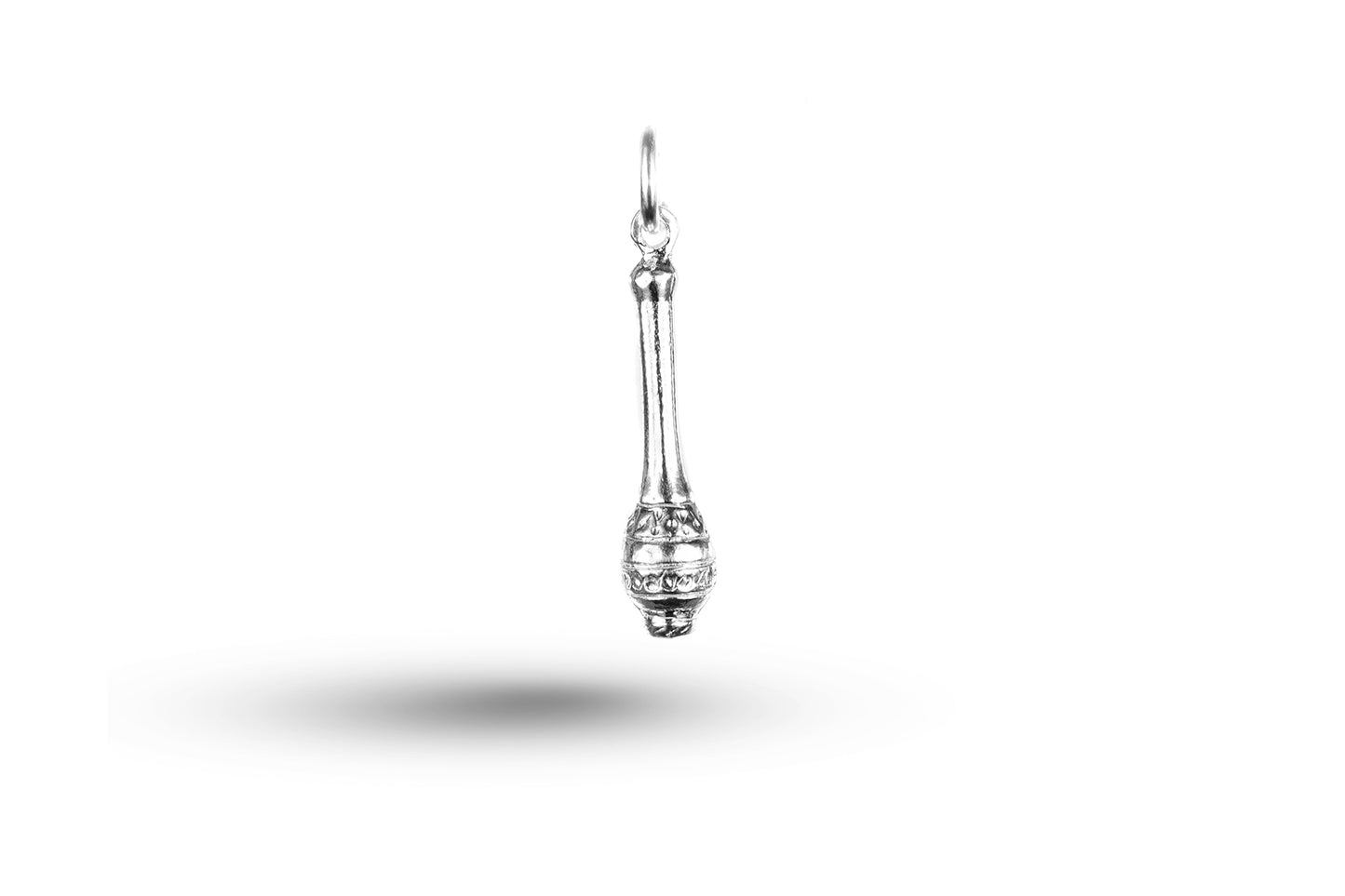 Luxury white gold baby rattle charm.