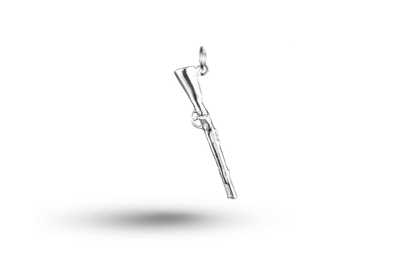 White gold Rifle Gun charm.