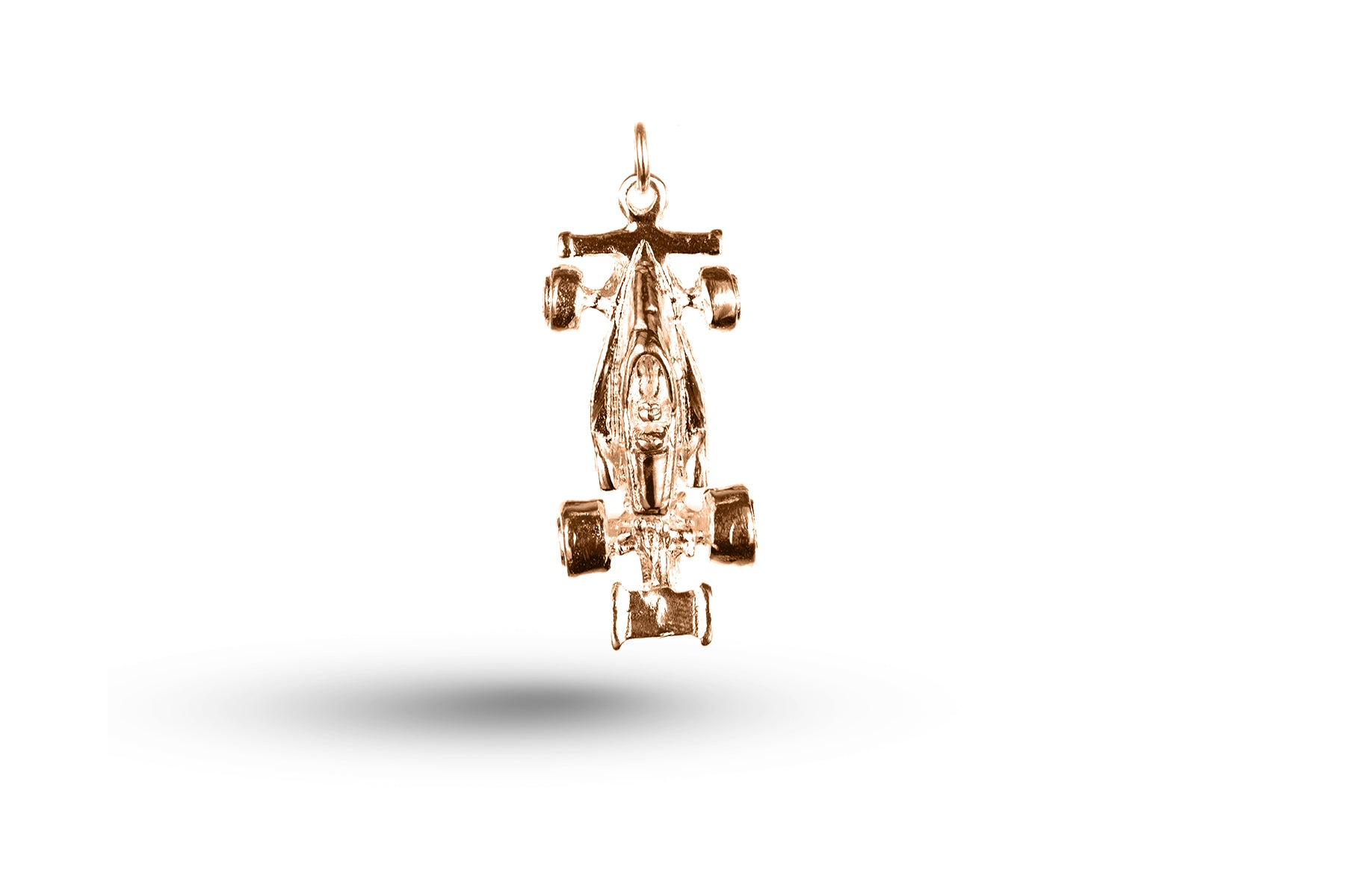 Rose gold Racing Car charm.