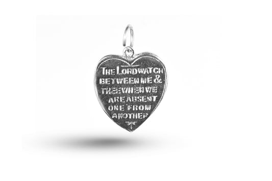 White gold Heart Prayer charm.