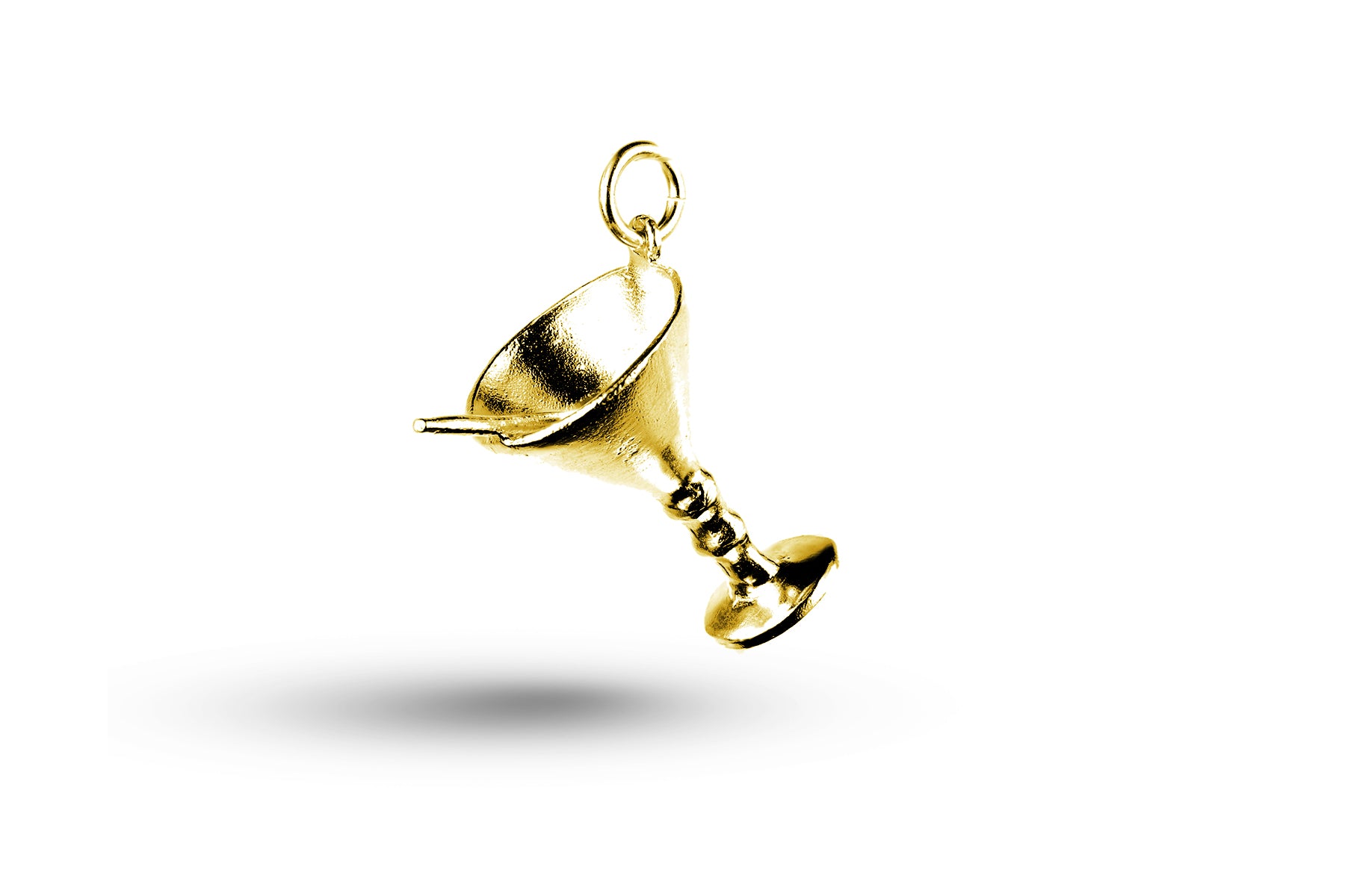 Yellow gold Cocktail Glass and Straw charm.