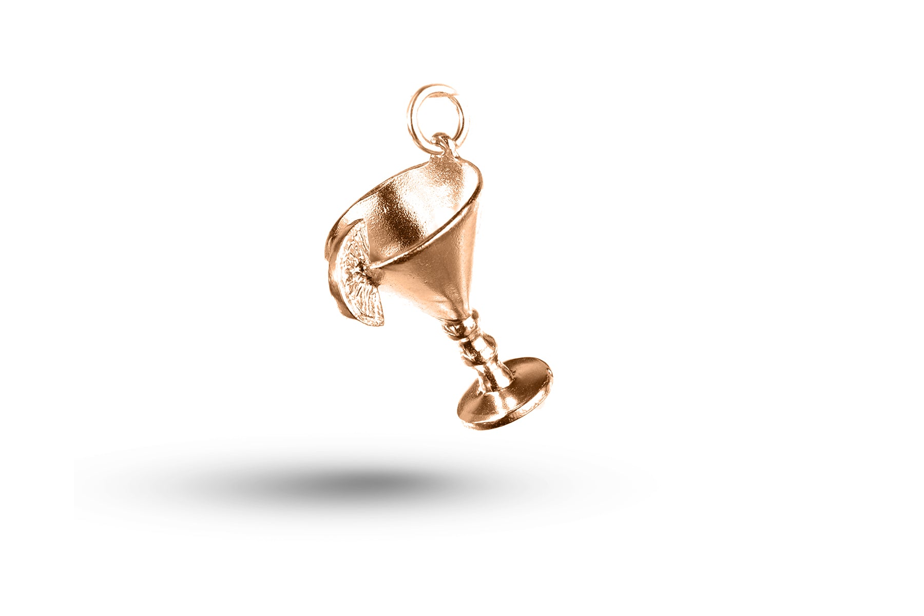 Rose gold Cocktail Glass and Lemon charm.