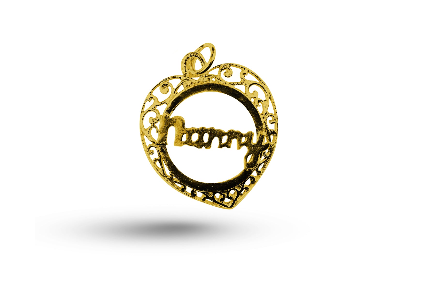 Yellow gold Nanny in Heart charm.
