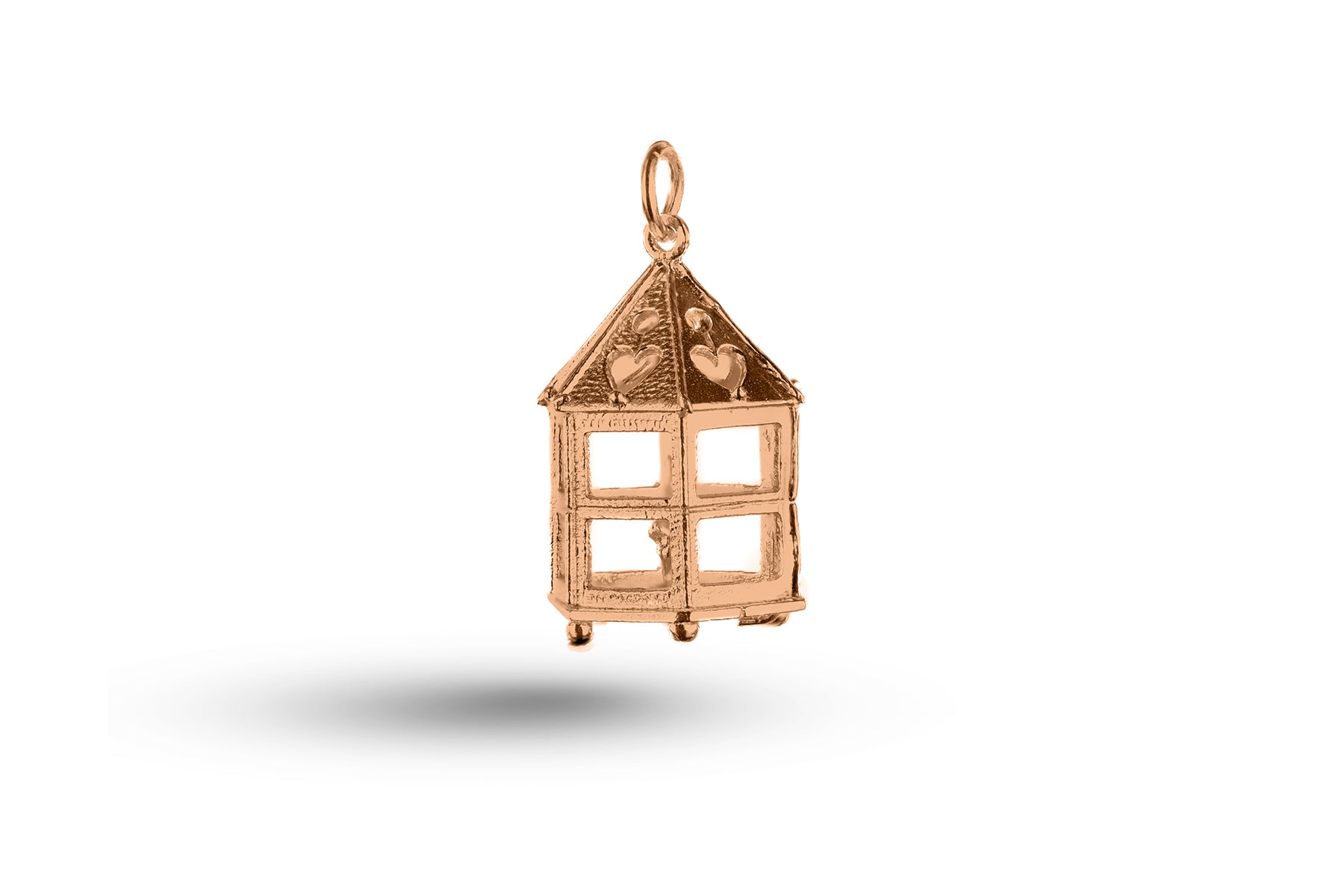 Rose gold Hexagon Lantern charm.