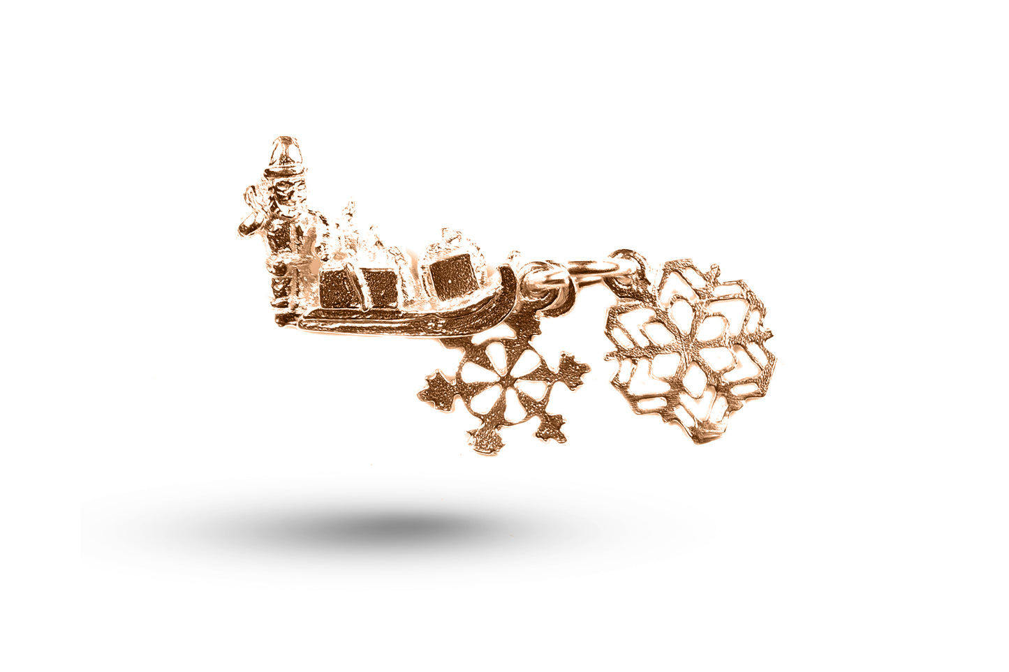 Rose gold Father Christmas and Snowflake charm.