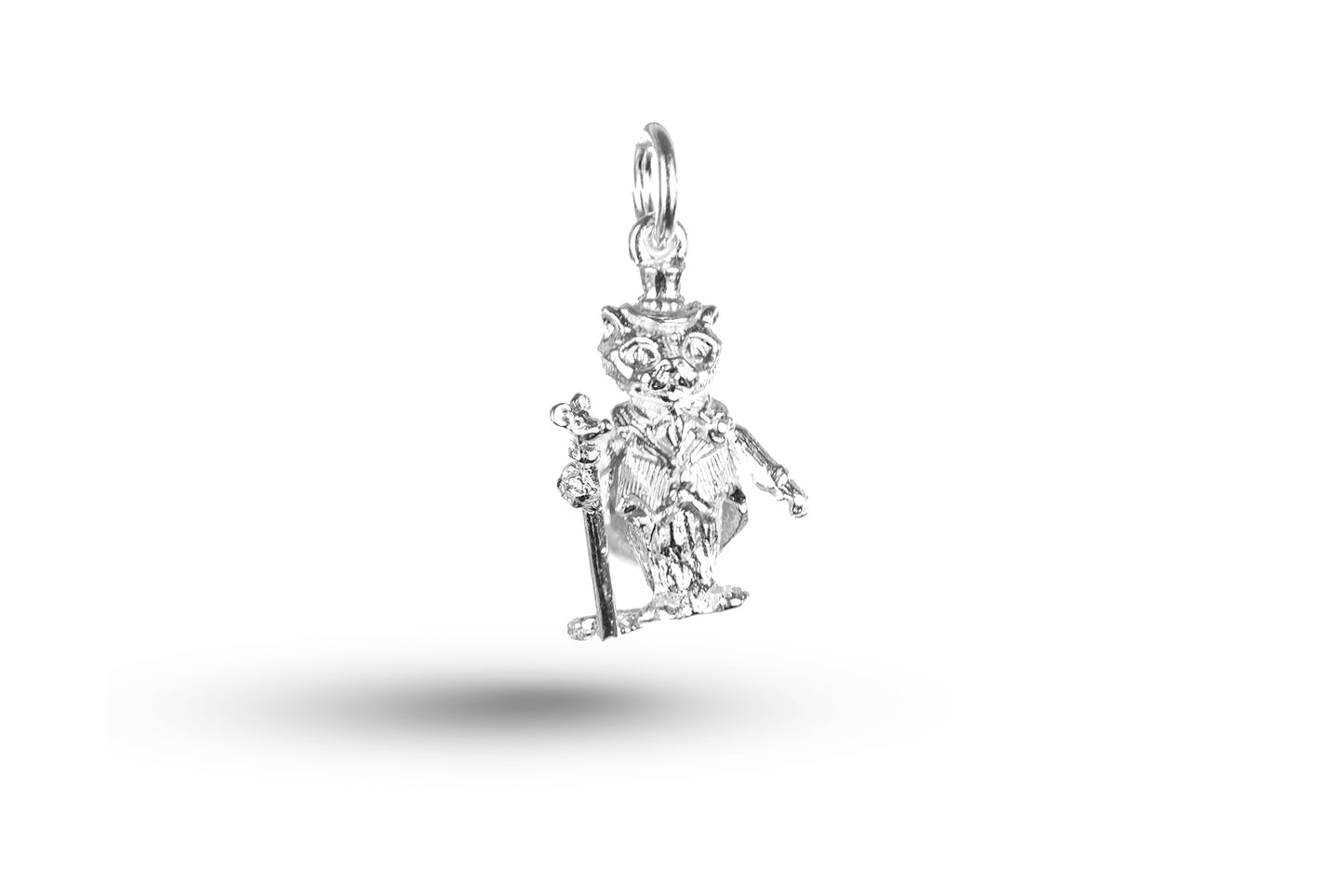 Luxury white gold Cat Boy Bride Groom Wedding charm.