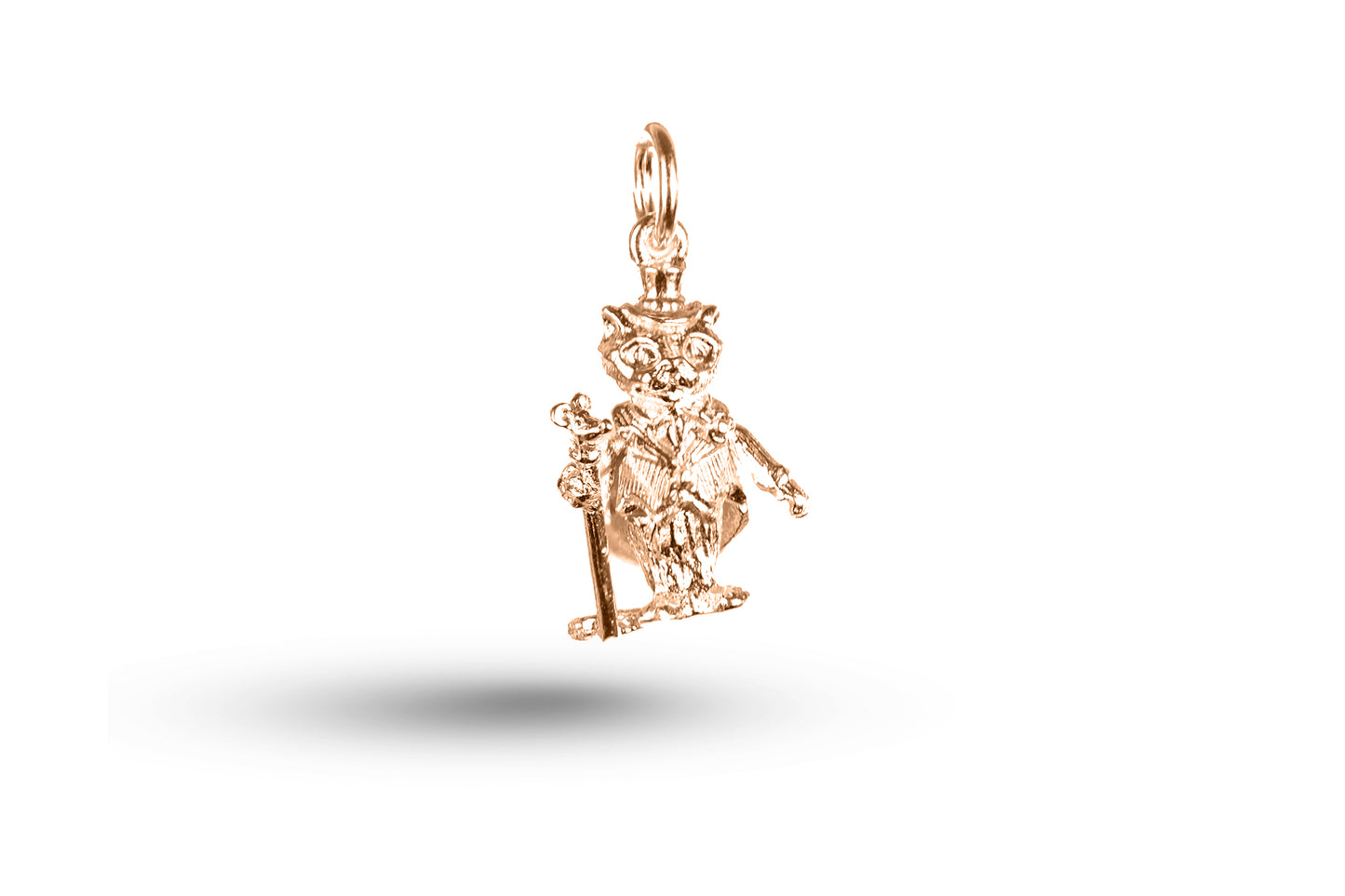 Luxury rose gold Cat Boy Bride Groom Wedding charm.