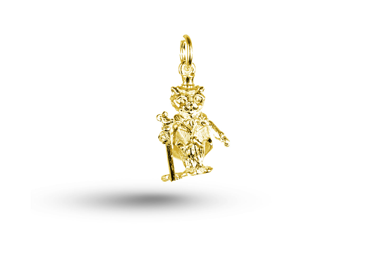 Luxury yellow gold Cat Boy Bride Groom Wedding charm.
