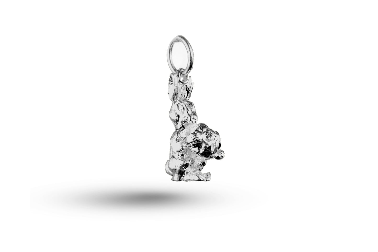 White gold Rabbit and Easter Egg charm.