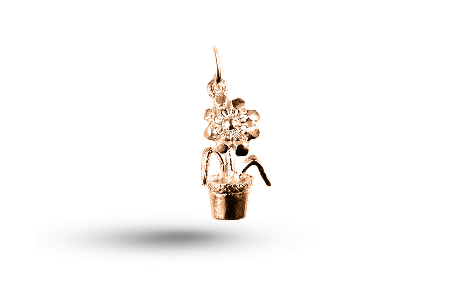 Rose gold Flower in Pot charm.