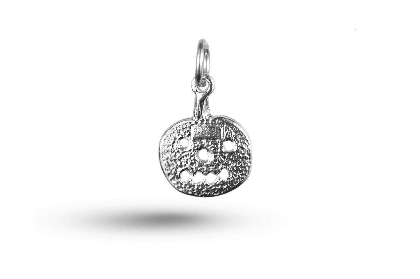 White gold Halloween Pumpkin charm.