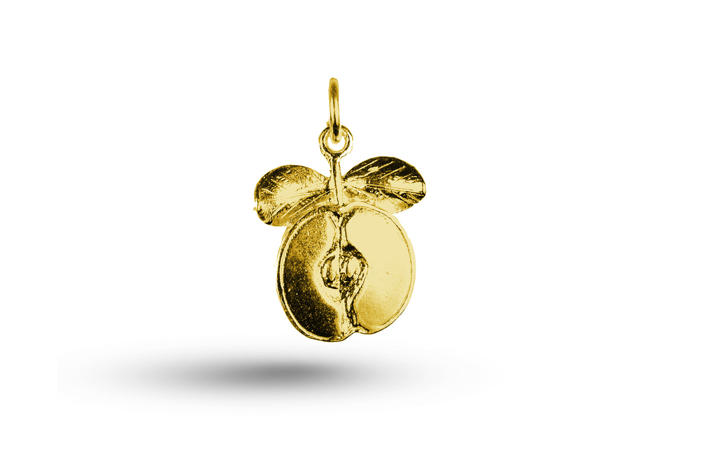 Luxury yellow gold Apple half charm.