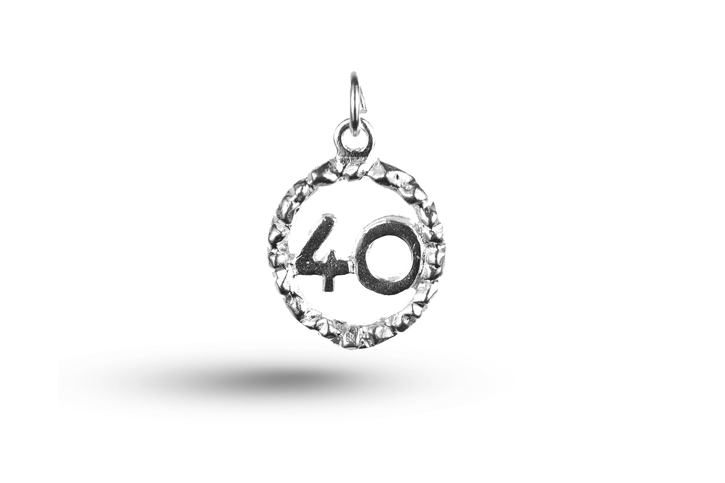 Luxury white gold Birthday 40 in Circle charm.