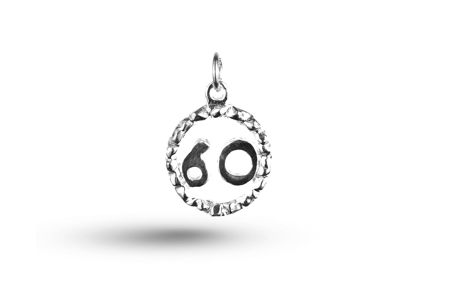 Luxury white gold Birthday 60 in Circle charm.