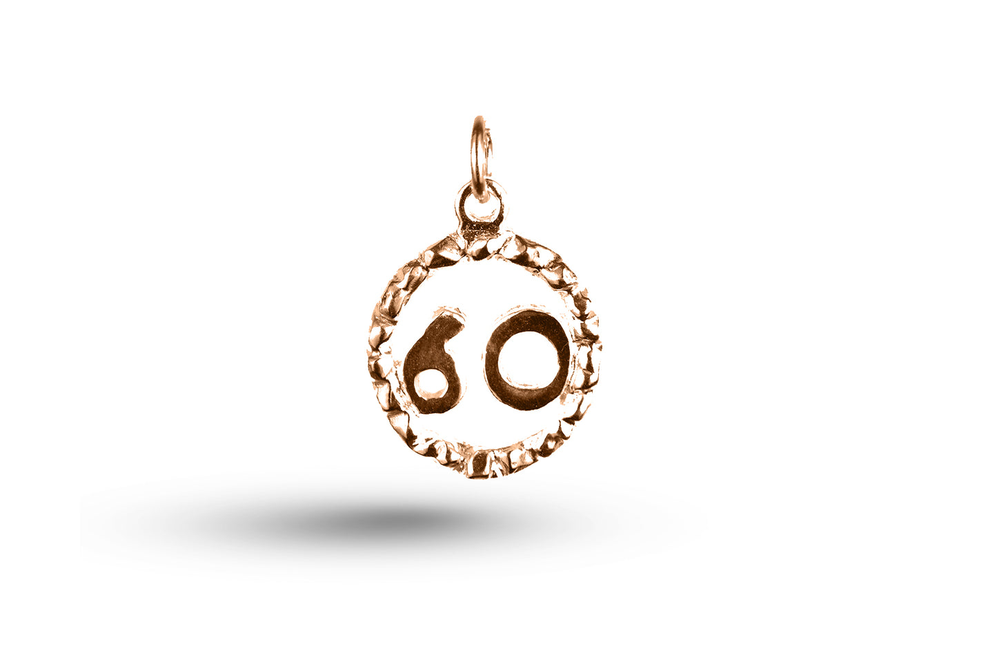 Luxury rose gold Birthday 60 in Circle charm.