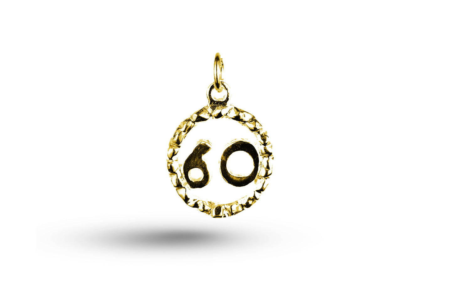 Luxury yellow gold Birthday 60 in Circle charm.