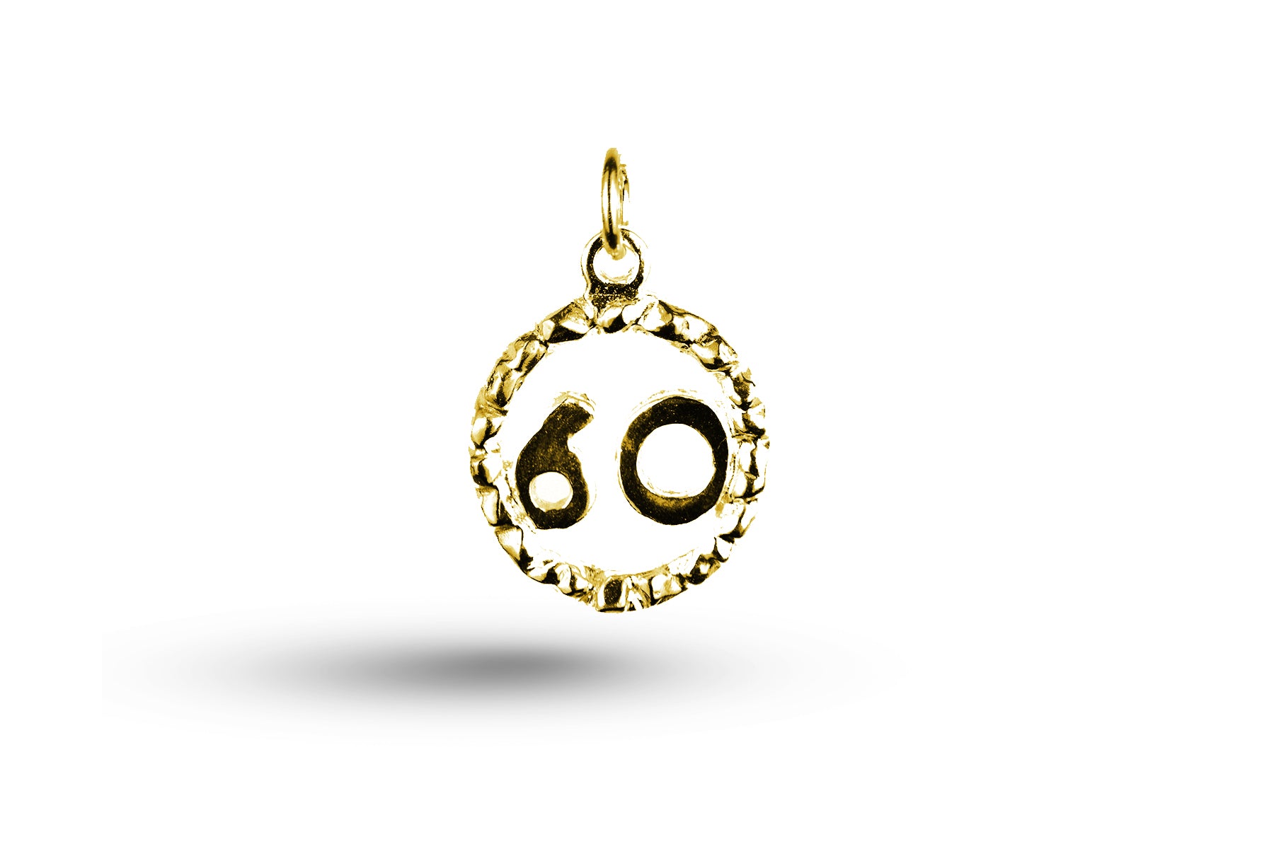 Luxury yellow gold Birthday 60 in Circle charm.