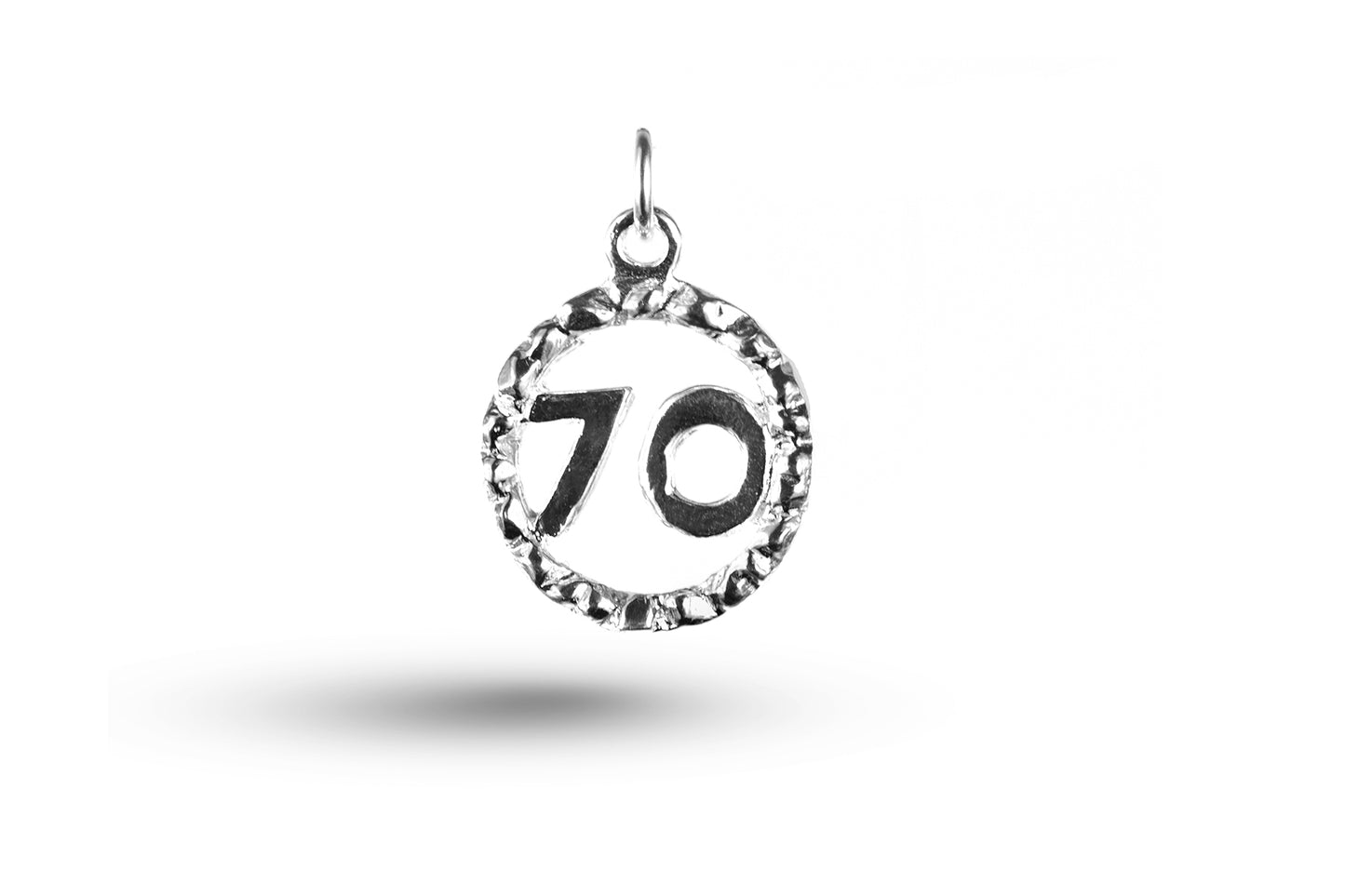 Luxury white gold Birthday 70 in Circle charm.