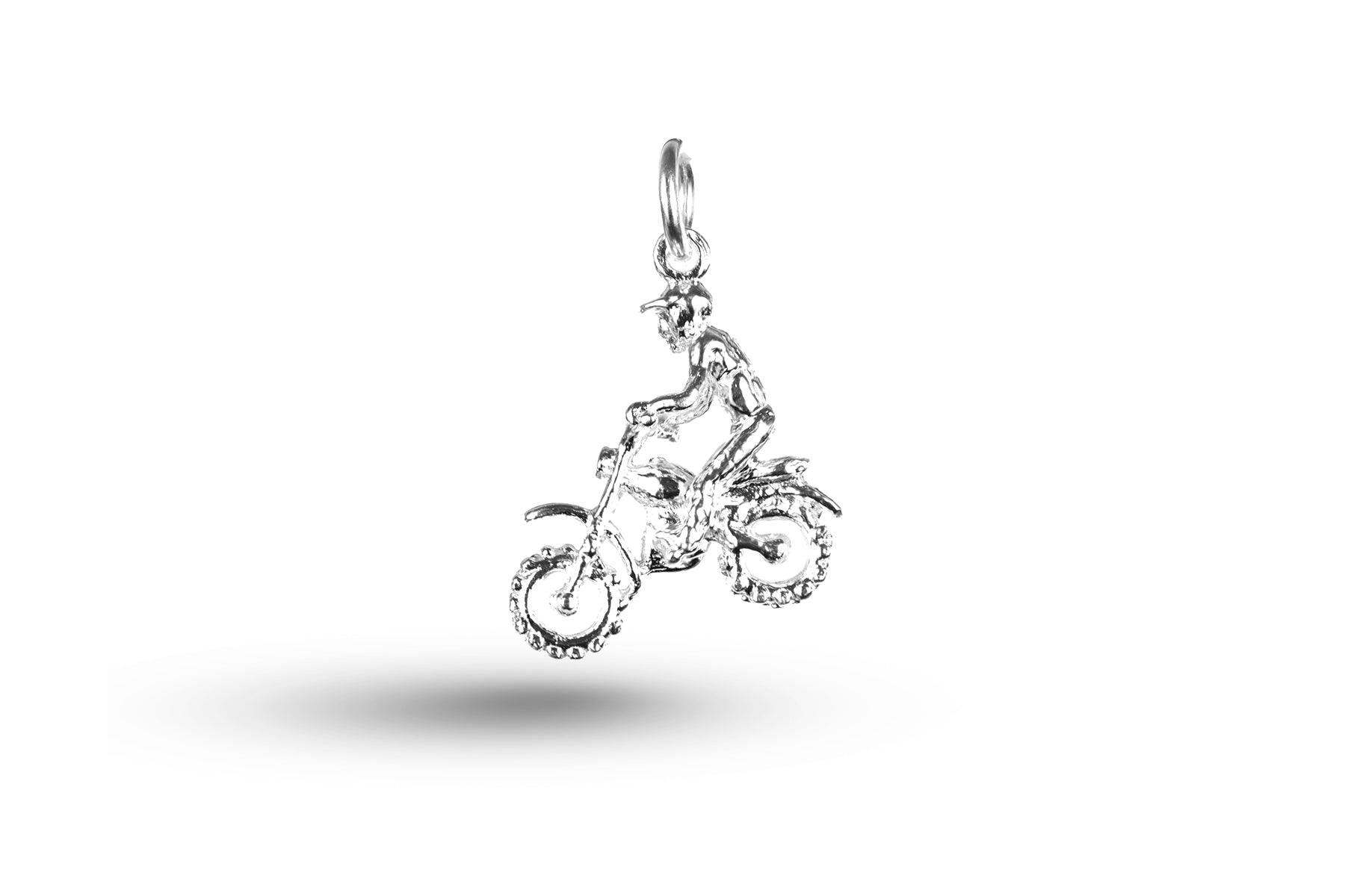 White gold Motorcross Rider charm.
