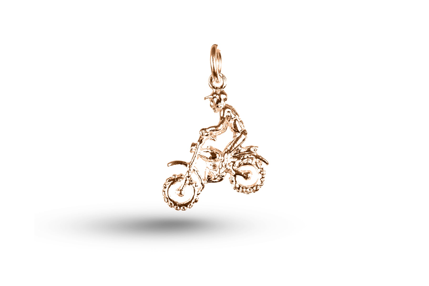 Rose gold Motorcross Rider charm.