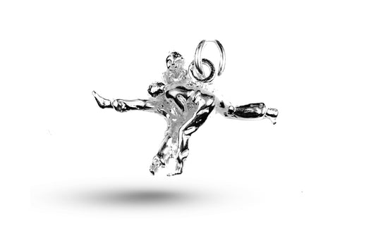 White gold Judo charm.