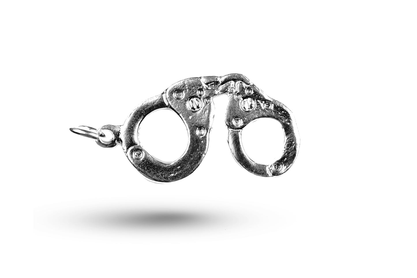 White gold Handcuffs charm.