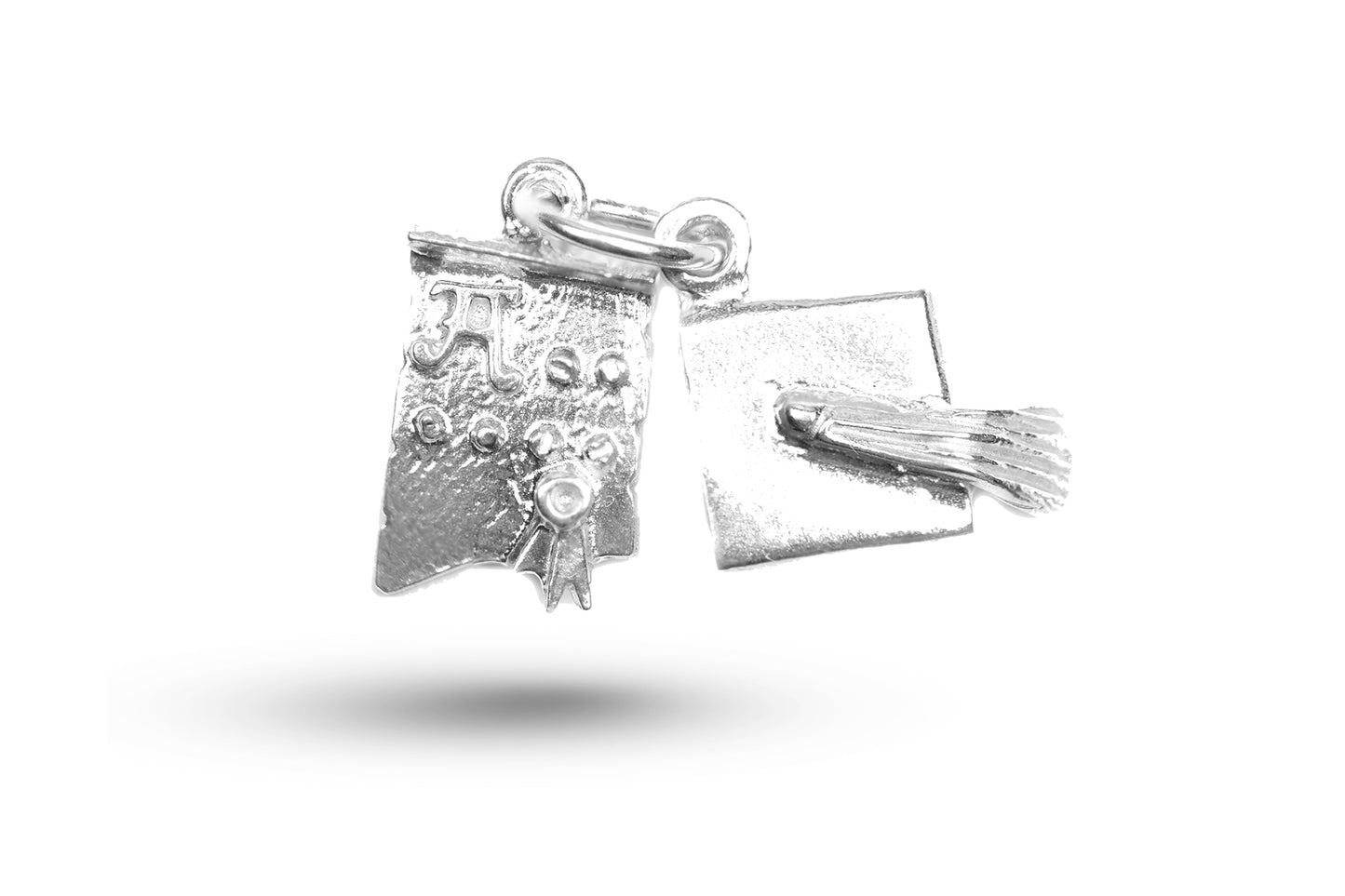 White gold Graduation Set charm.