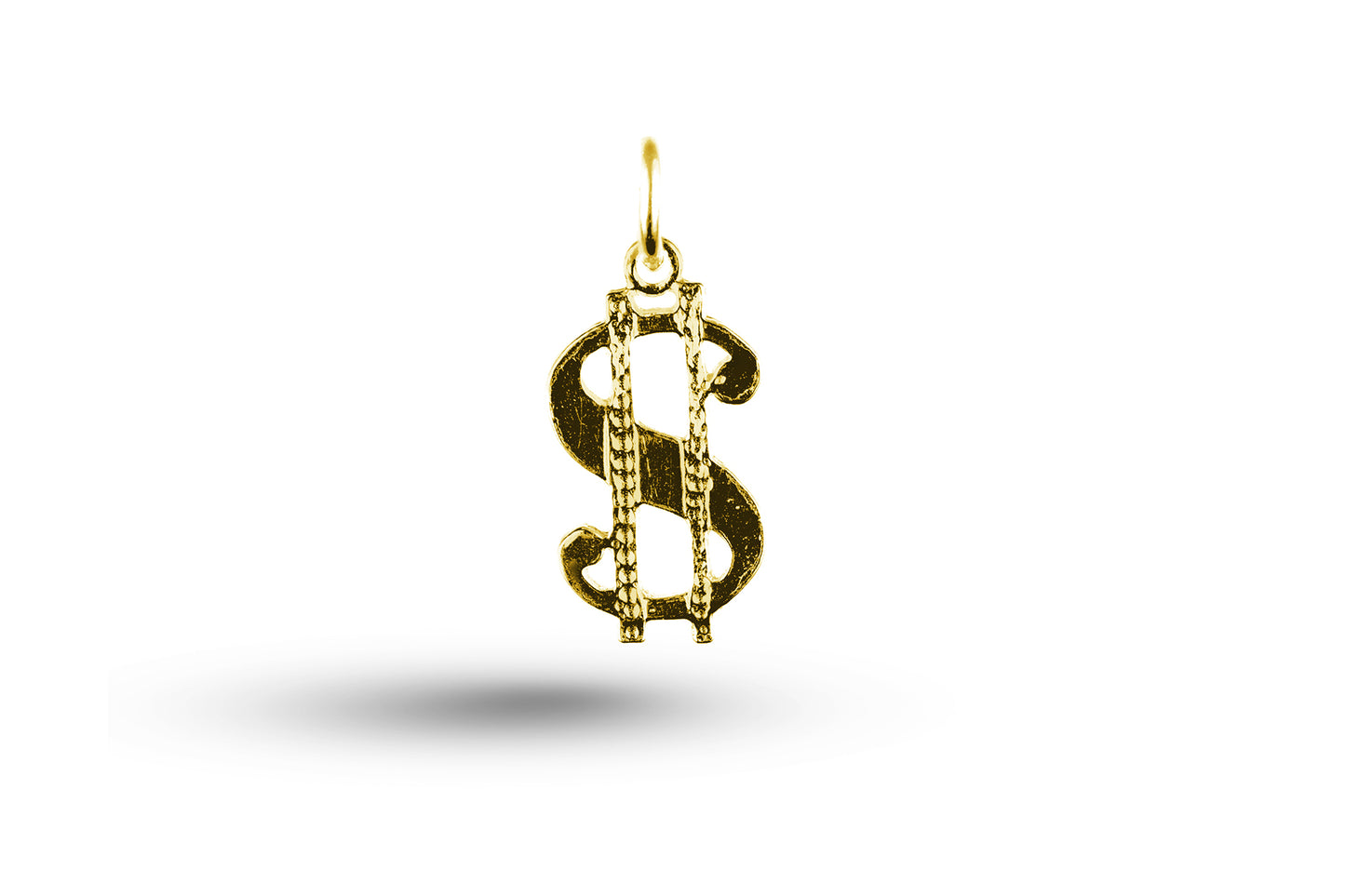 Yellow gold Dollar Sign charm.