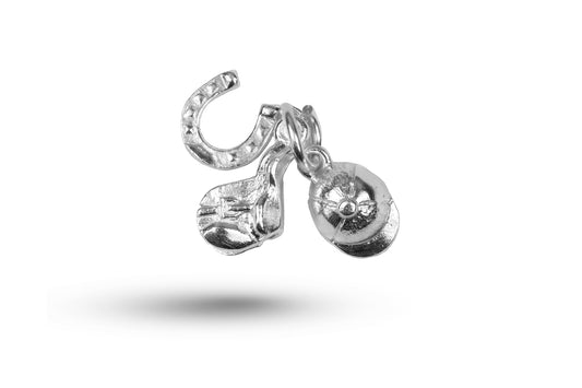 White gold Riding Set charm.
