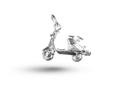 White gold Scooter with Lifting Seat charm.