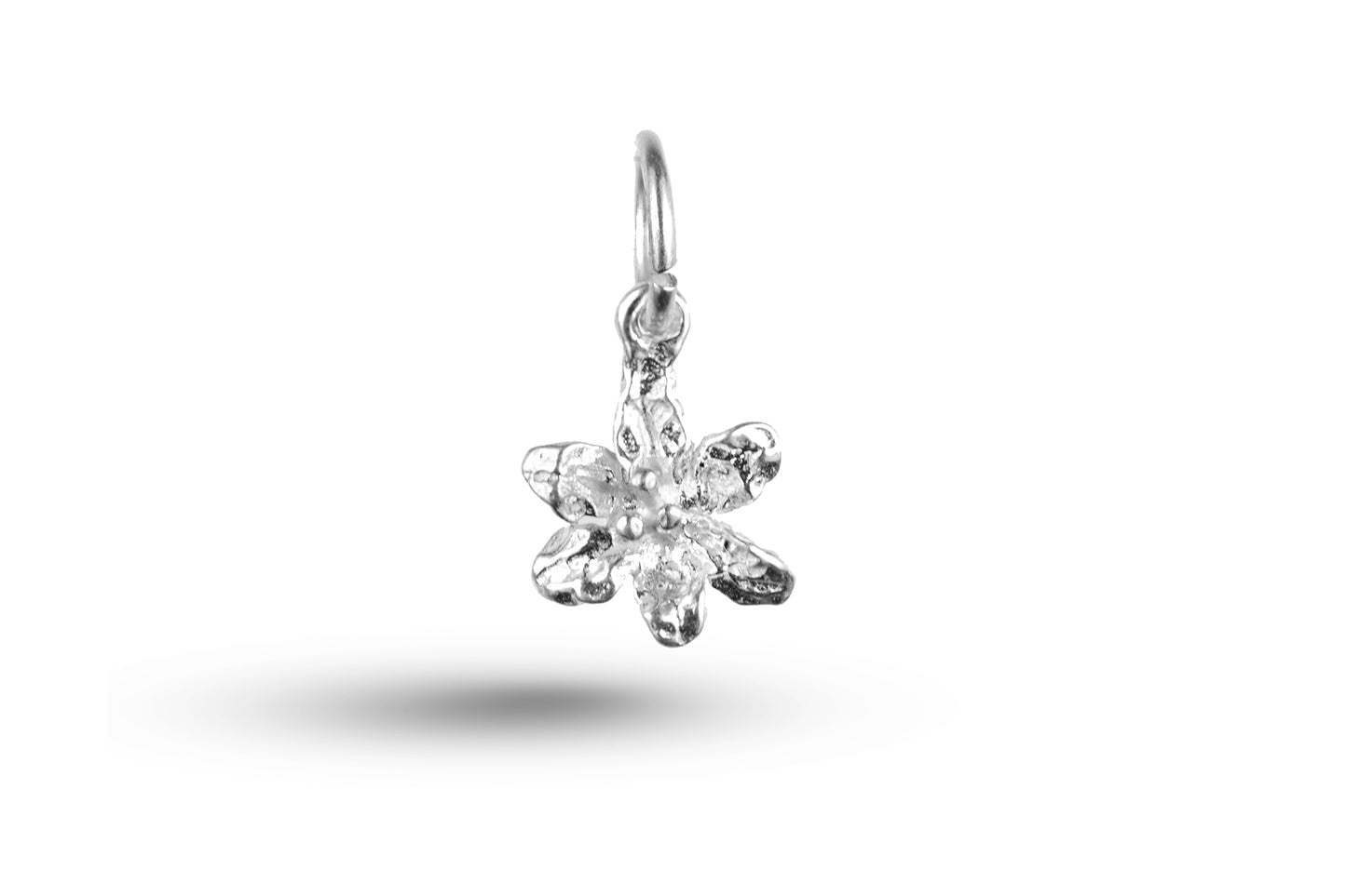 White gold Daffodil Flower Head charm.