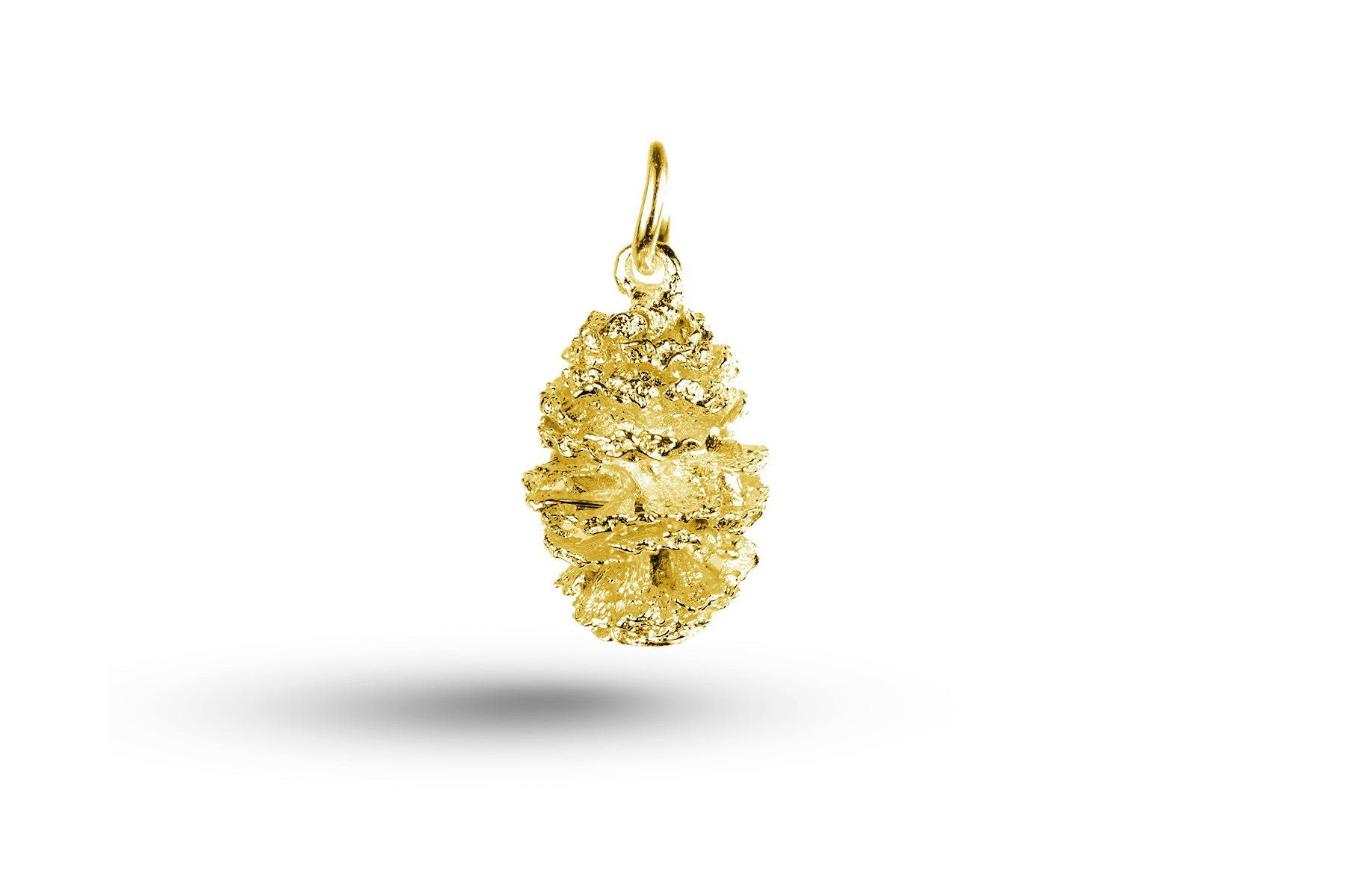 Yellow gold Fir Cone charm.