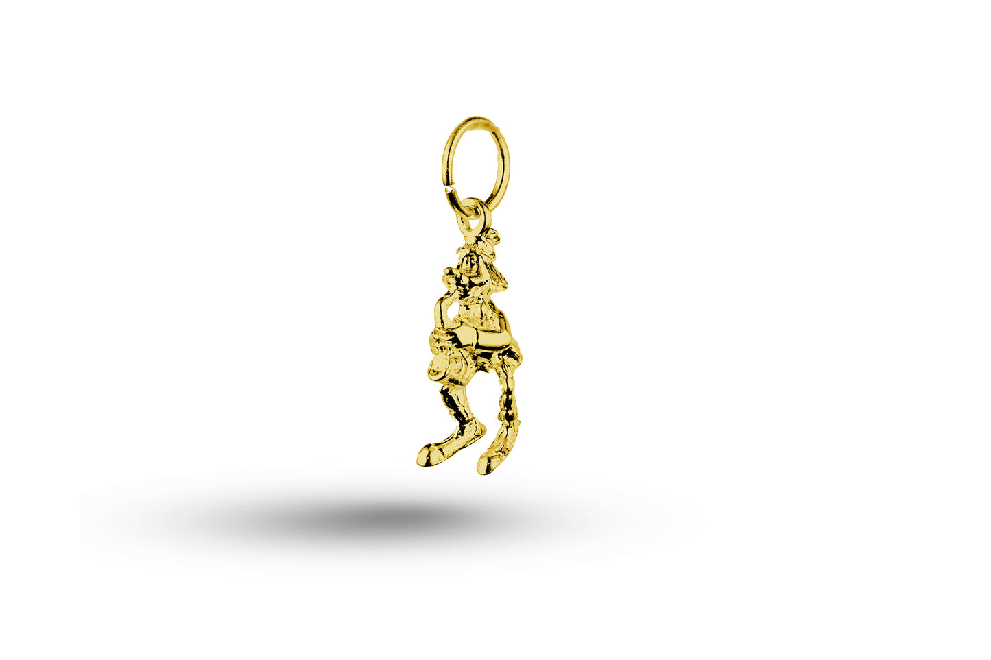 Yellow gold Clown Playing Sax charm.
