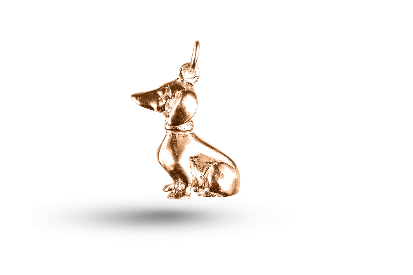 Rose gold Dachshund Dog Sitting Charm.