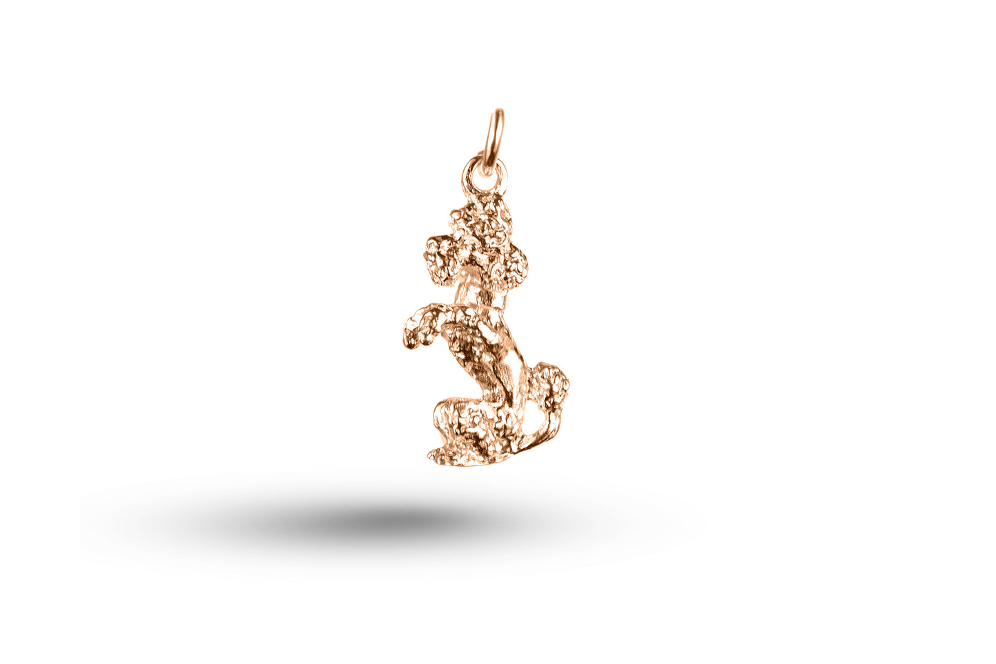 Luxury rose gold Begging Poodle Dog charm.