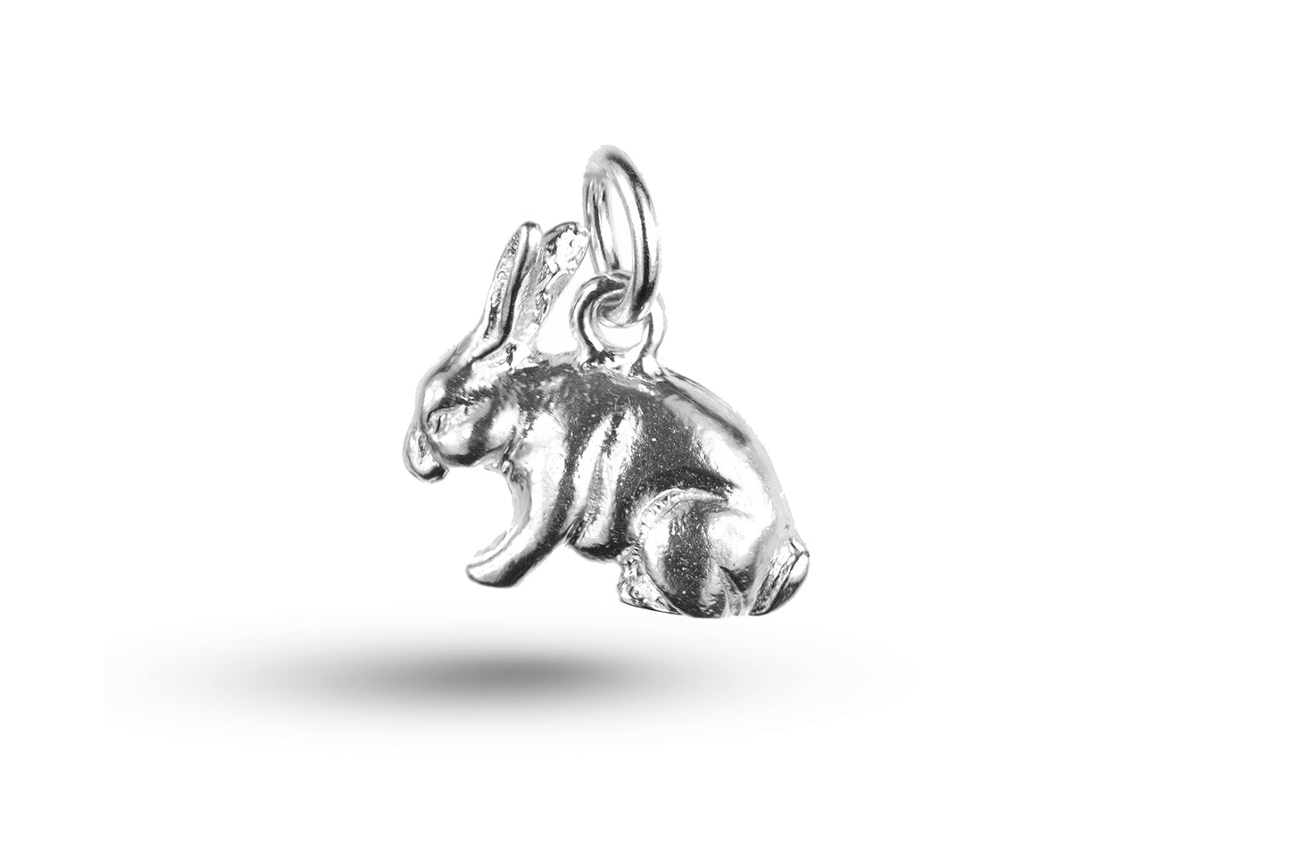 White gold Sitting Rabbit charm.