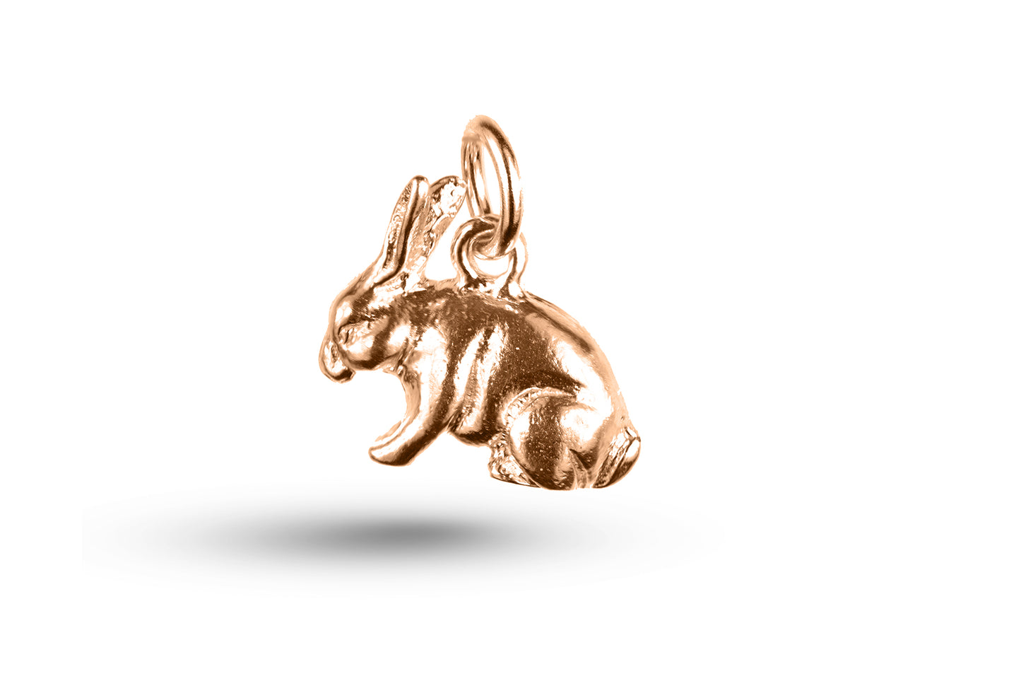 Rose gold Sitting Rabbit charm.