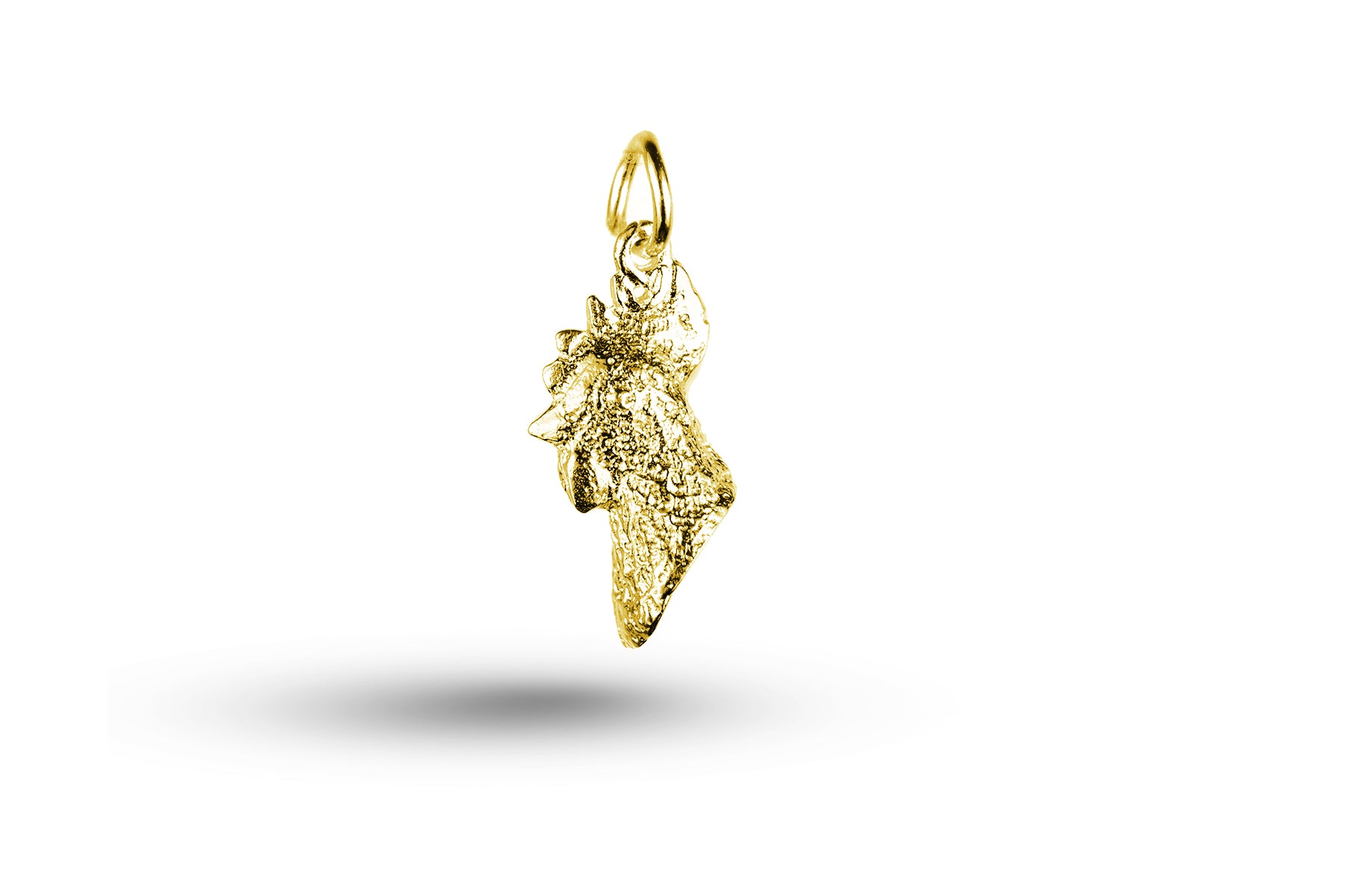 Luxury yellow gold Chicken Head charm.