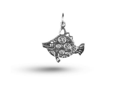 White gold Dotty Cartoon Fish charm.