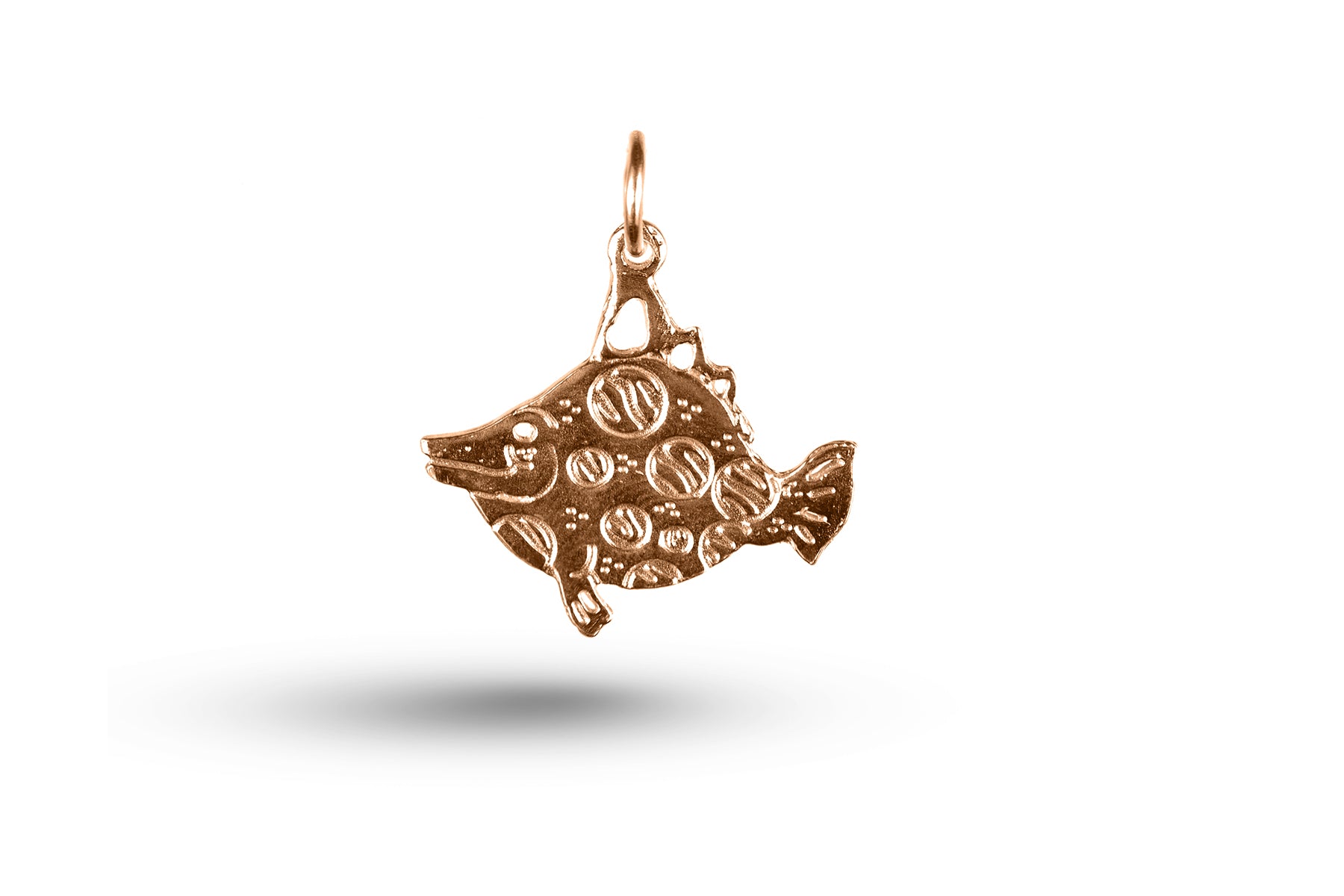 Rose gold Dotty Cartoon Fish charm.