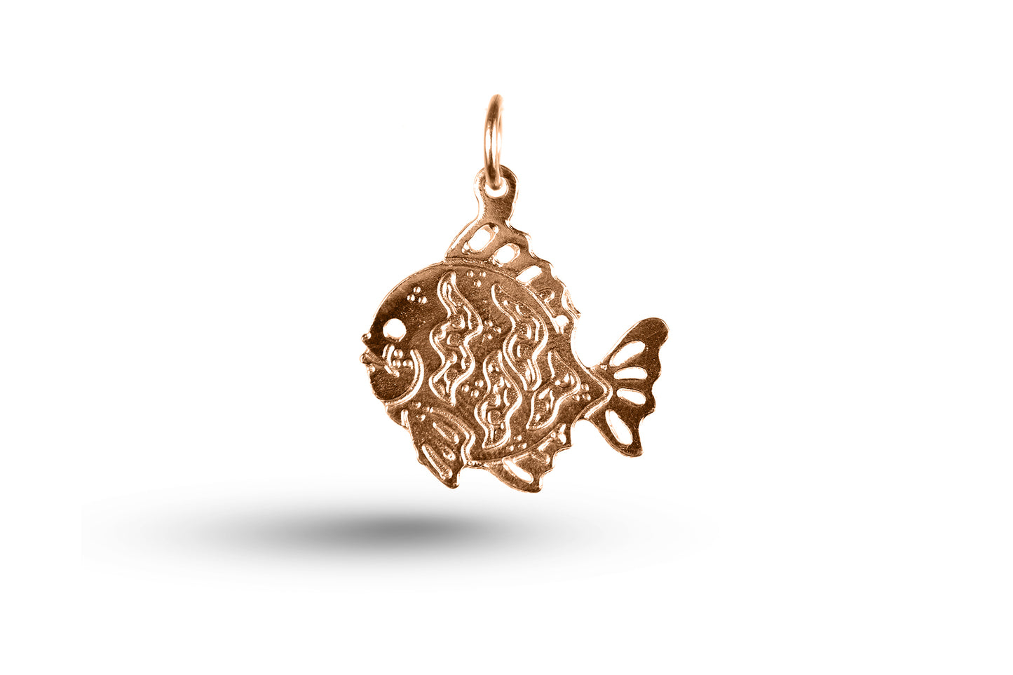 Rose gold Squiggle Cartoon Fish charm.