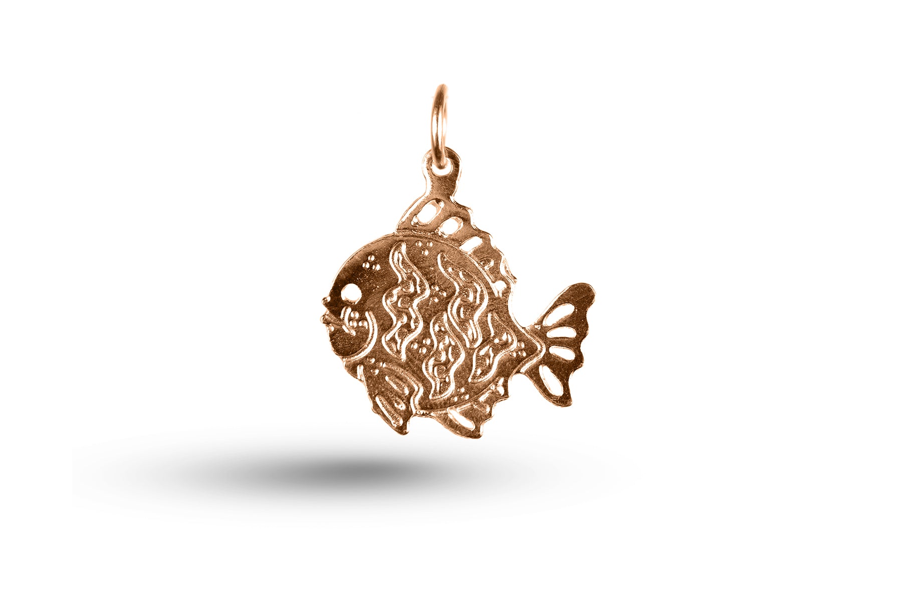 Rose gold Squiggle Cartoon Fish charm.