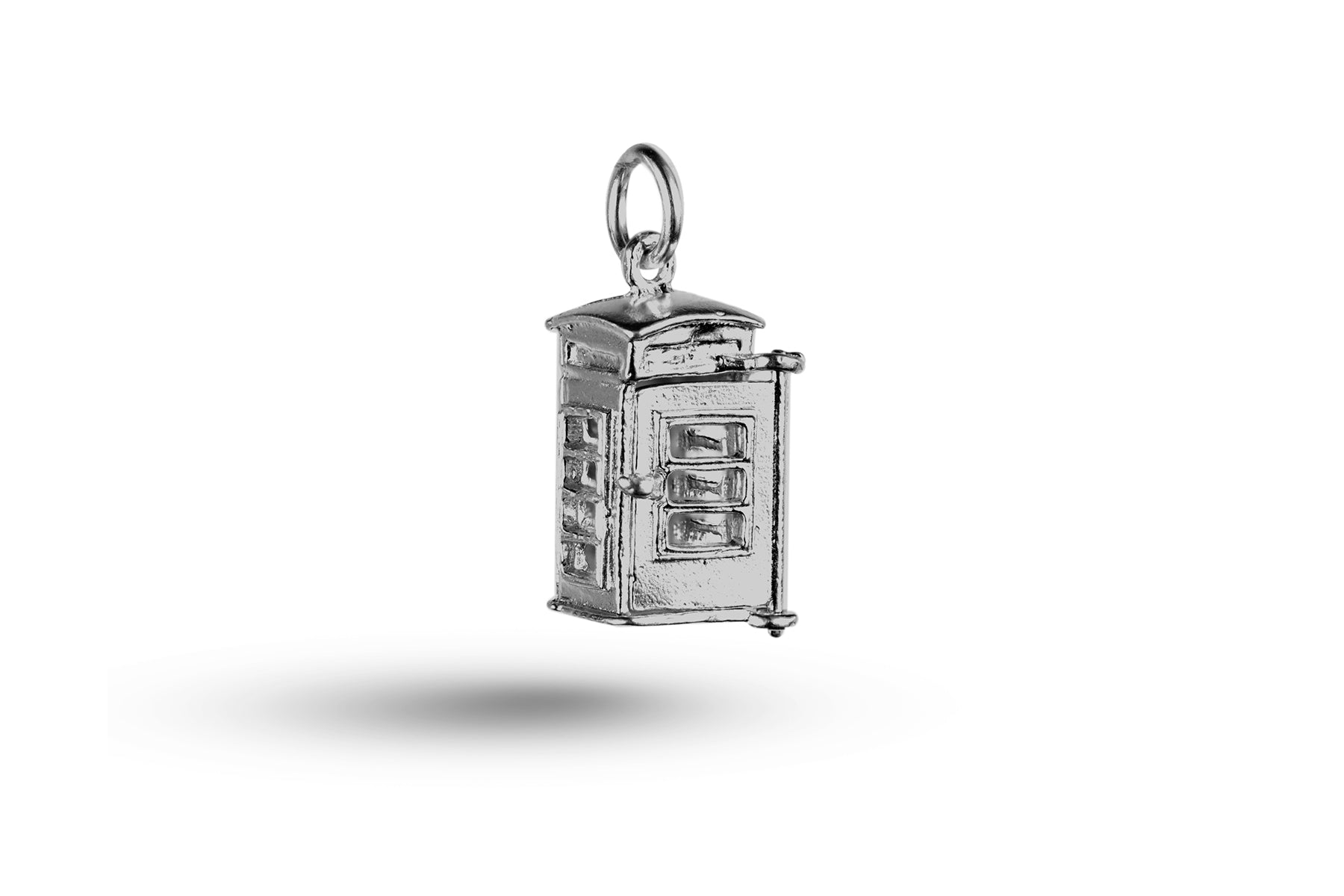 White gold Telephone Box charm.